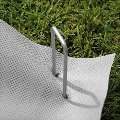 MySit 12" Garden Stakes Pins Landscape Staples 11Ga Tent Stakes 200Pack, Heavy Duty Galvanized Steel Metal Yard Stakes Ground Lawn Staples Fence Anchors for Weed Barrier Fabric