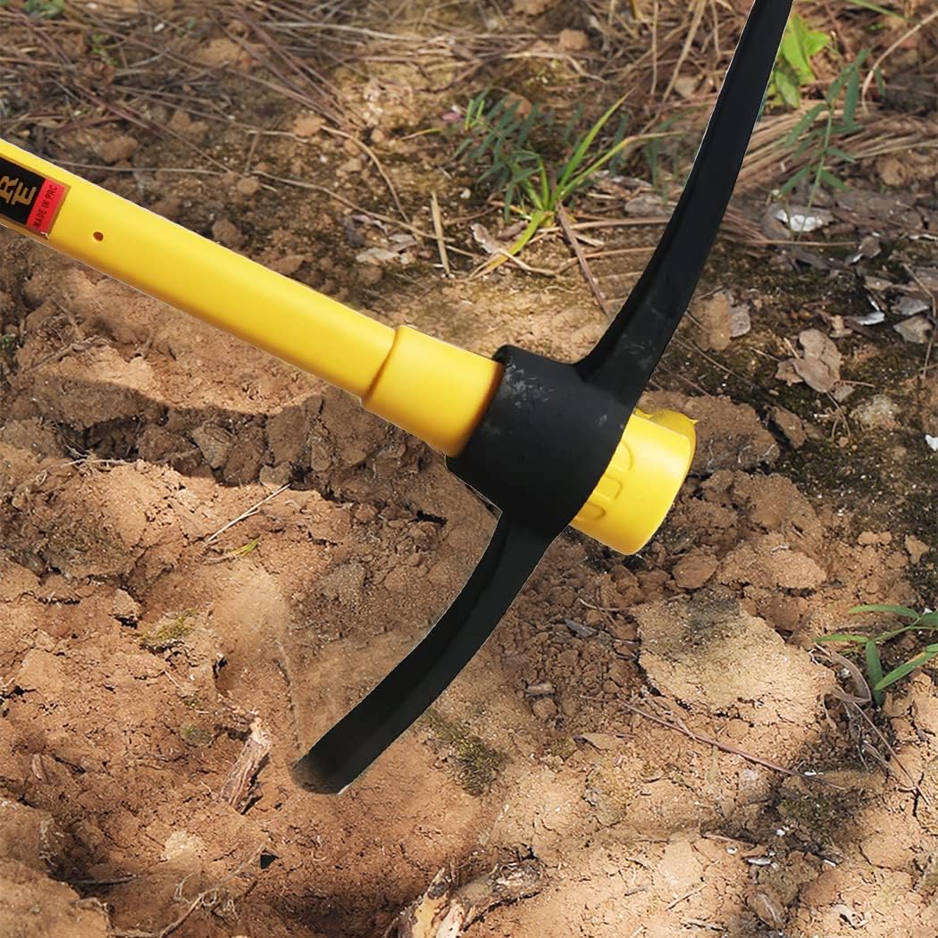 Pick Mattock with Heavy Duty Forged Construction, Adze and Ergonomic Non-Slip Handle for Gardening, Hunting, Landscaping and Outdoor,36 Inch