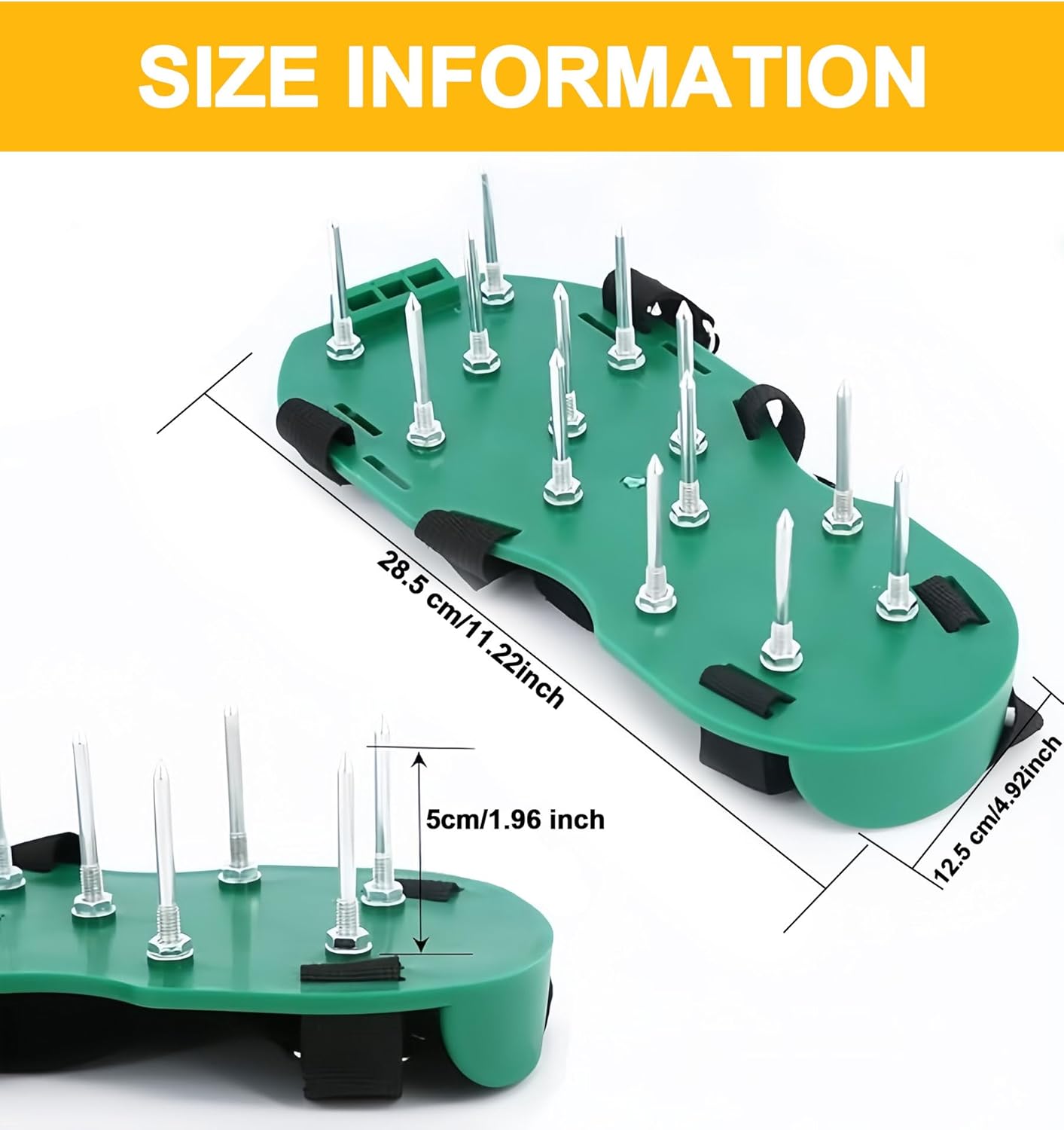 Blueash Lawn Aerator Shoes for Grass, Aerator Shoes for Lawn Aeration 2" Spikes, Aeration Shoes for Lawn with Adaptable Straps for All Shoe Sizes