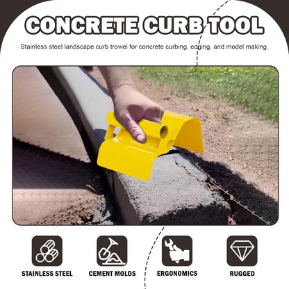 Concrete Curb Trowel Edger, Curb Tool for Concrete Edging, Concrete Curbing Trowel, Concrete Curb Hand Tool, Putty Knife