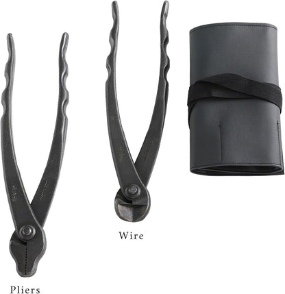 Wazakura Made in Japan 5 PCS Bonsai Cutter Tools Set with Roll Bag: Concave Branch Cutter, Knob Cutter, Jin Plier, Wire Cutter, Root Cutter. Bonsai Tool Kit - 5PCS Bonsai Cutter Set with Case