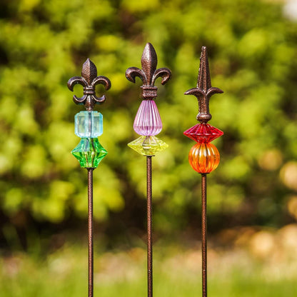 Garden Stake Outdoor Metal Garden Stake Plant Pick Cute Metal Stick Art Ornament Decor for Lawn Yard Patio,3PCS, 25" H Magic Wand