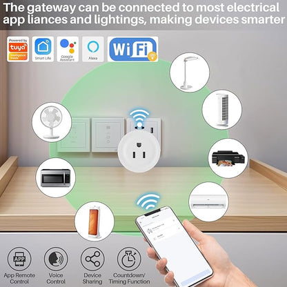 Smart Sprinkler Timer 2 Zone with Gateway, XinFuture WiFi Water Timer with Rain Delay, Manual& Automatic Watering System for Garden Hose Faucet, App& Voice Control, Outdoor Hose Timer for Yards Lawns