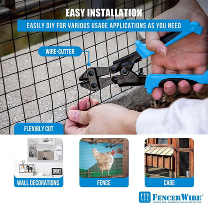 Fencer Wire Hardware Cloth with 1-Inch Grid, 16 Gauge Black Vinyl Coated Welded Fence Mesh Roll for Home and Garden Fence and Pet Enclosures Protect (60 Inch x 50 ft.)