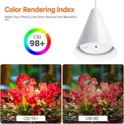 Bstrip Hanging Grow Light, 25W Full Spectrum Plant Lights for Indoor Plants, 16.4FT Power Cord, 5000K with Timer Function