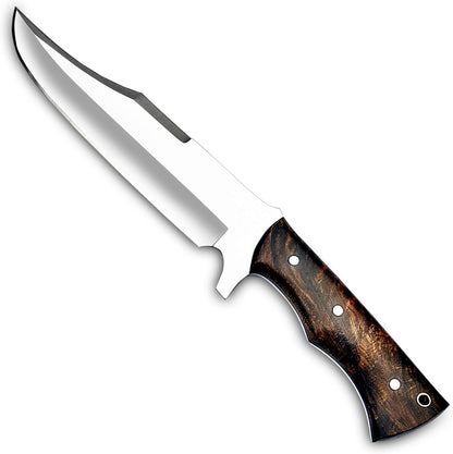 Handmade D2 Steel 14 Inch Full Tang Bowie Knife with sheath, Hunting knife with Wood Handle and steel Guard Ideal for Bushcraft, Camping, Survival, Hunting & outdoor use