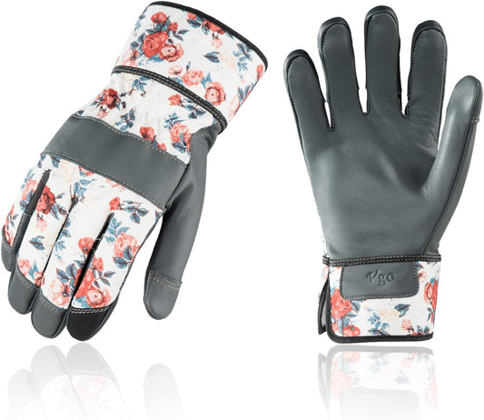Vgo... Women Winter Garden Gloves,Goat Leather,Puncture Resistant Palm and Fingertips(GA3651F)