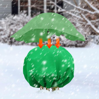 NNG 2PCS 9.7ft Dia. Round Winter Plant Covers Reusable Tree Freeze Protection with Drawstring Potted Plant Frost Blanket Outdoor Shrub Plant Cover for Winter Garden Potted Vegetable