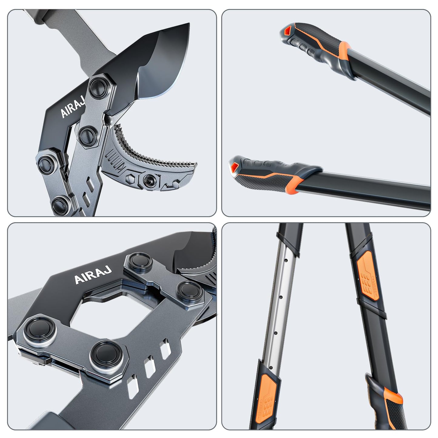 AIRAJ 27-37'' Extendable Anvil Loppers,Tree Trimmer Heavy Duty with Compound Action,Branch Cutter