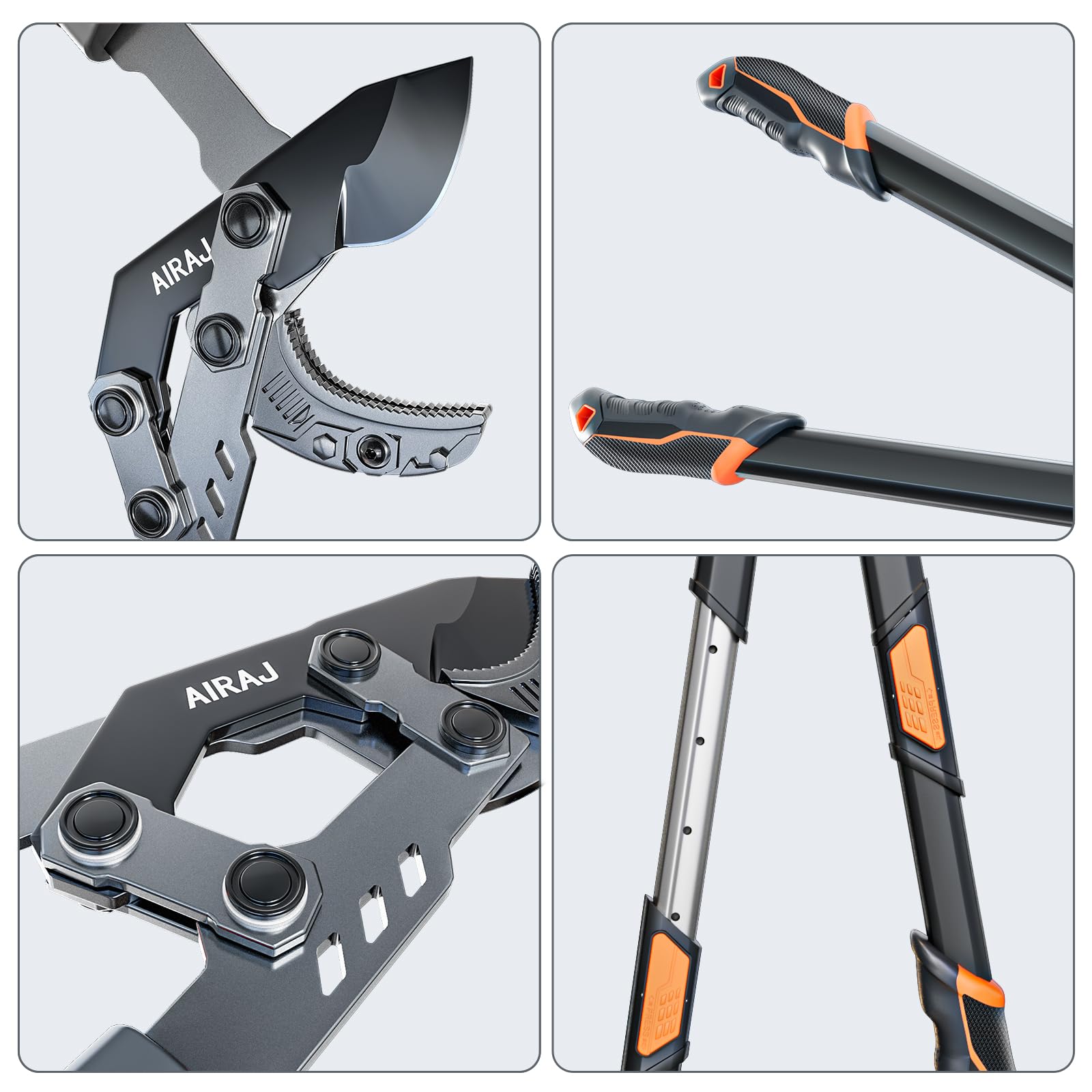 AIRAJ 27-37'' Extendable Anvil Loppers,Tree Trimmer Heavy Duty with Compound Action,Branch Cutter