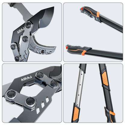 AIRAJ 27-37'' Extendable Anvil Loppers,Tree Trimmer Heavy Duty with Compound Action,Branch Cutter