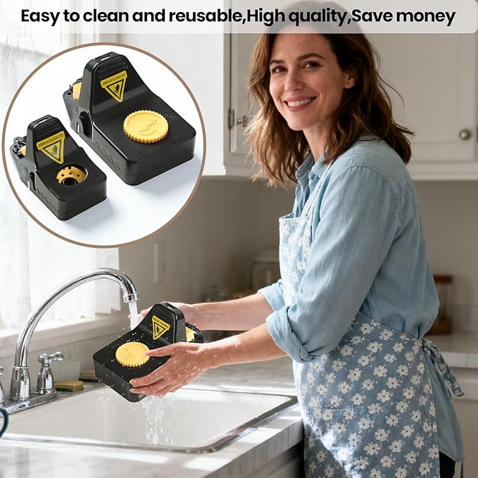 Mouse Traps, Reusable Rat Trap Outdoor Indoor, Rat Traps Indoor for Home, Plastic Mousetraps Mice Traps for House Basement/Garage/Attic Anywhere 9Set Mouse Traps(2L+6S+1Clip)
