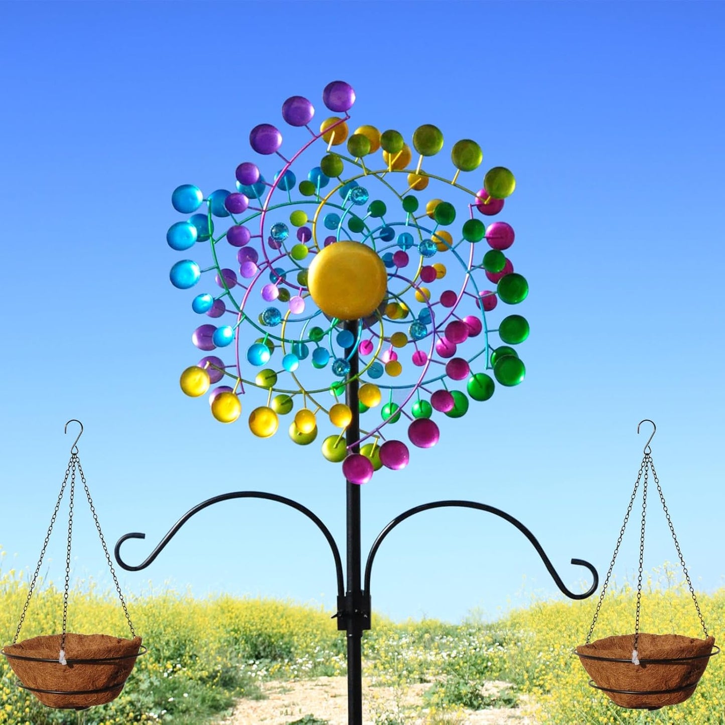 Wind Spinners Large Metal Outdoor Windmill Garden Spinner Yard Spinners Kinetic Lawn Art Patio Wind Spinners Garden Decor