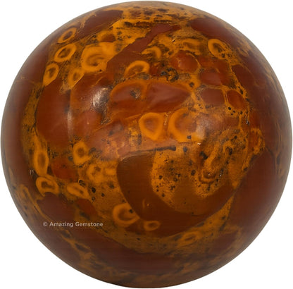 Amazing Gemstone Fruit Jasper Crystal Ball with Stand - 2 Inches Crystal Sphere Meditation Balls for Witchcraft and Decorative Balls