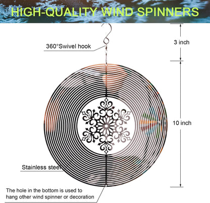 SPRING SONG Snowflake Kinetic Wind Spinner for Yard and Garden Mirrored Stainless Steel Spinner Indoor and Outdoor Hanging Decor Crafts Ornament Gifts Kinetic Art Yard Garden Hanging Wind Spinner