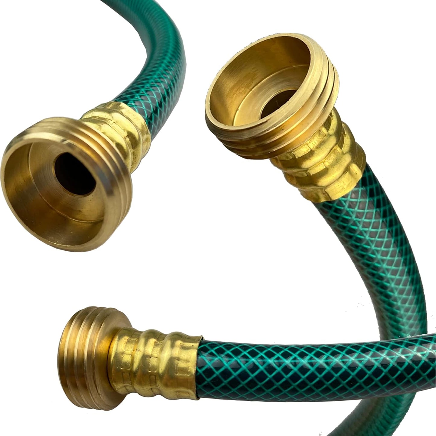 PVC Garden Hose 1/2 Inch Green Heavy Duty Water Hose with Solid Brass Fittings,No Leaking, Flexible,for outdoors,Lawns,Patio (4 FT, Green, Brass Fittings)