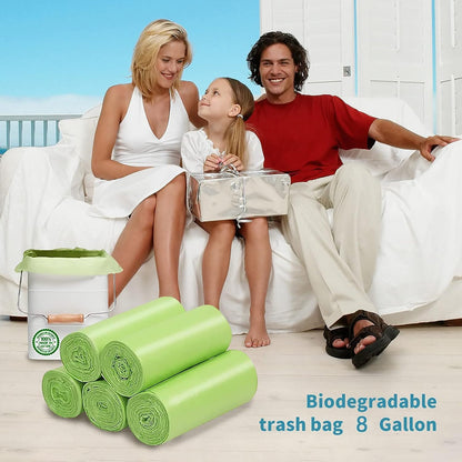 Biodegradable Trash Bags - 13 Gallon Durable Garbage Bag [100 Count], Perfect for Tall Trash Cans Green Thicken Recycling Bin Bags for Kitchen, Bathroom, Camping, Office, Car