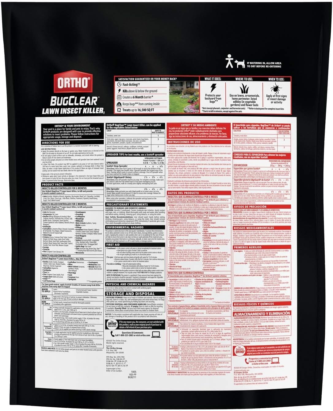 Ortho BugClear Lawn Insect Killer1: Treats up to 16,500 sq. ft., Protect Your Yard & Garden Against Ants, Spiders, Ticks, Armyworms, Fleas & Grubs, 10 lbs. (Pack of 2)