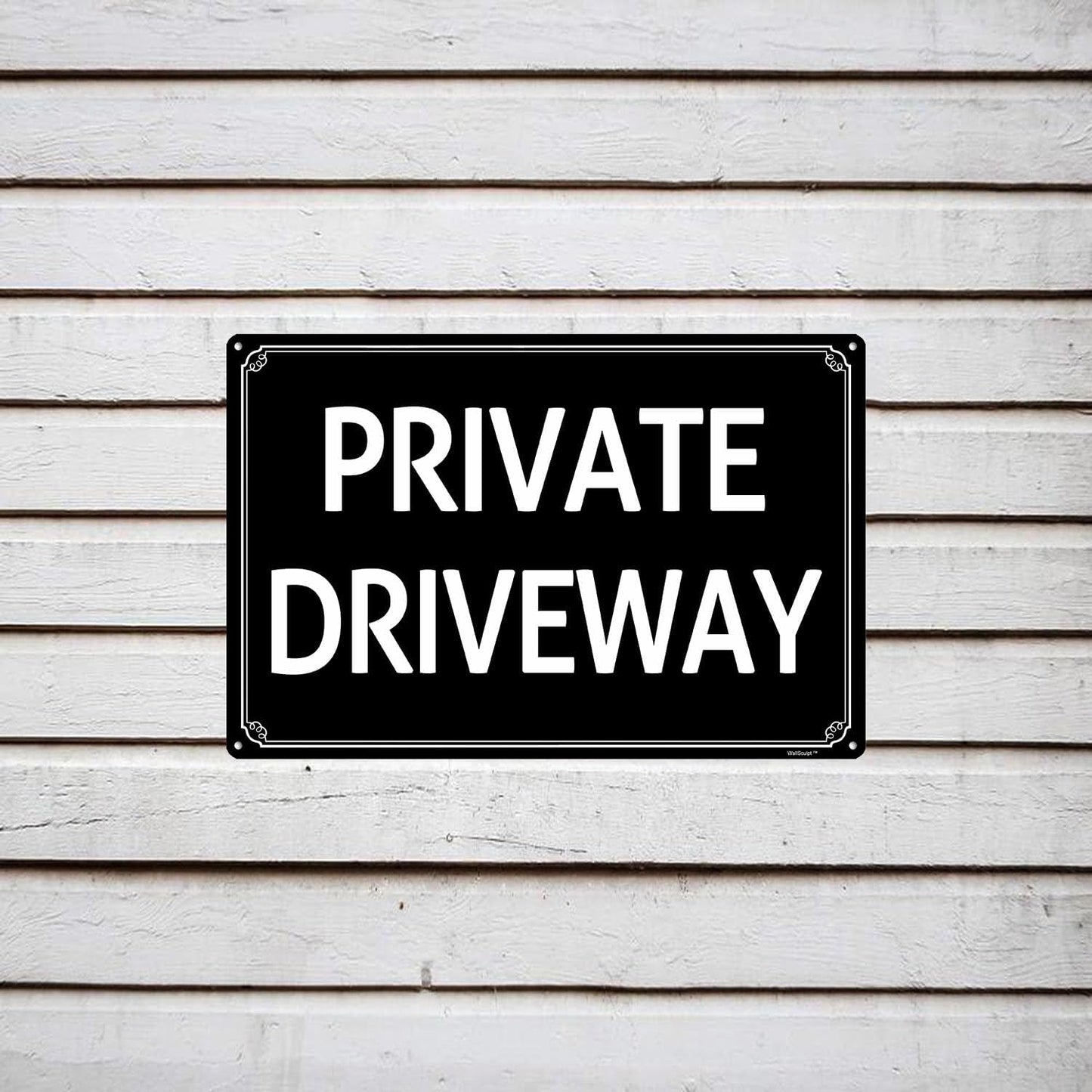 8x12"Private Driveway - High-Intensity Aluminum Parking Lot Sign, Weatherproof & Fade-Resistant, Ideal for Outdoor & Indoor Use - Curbside Sign(horizontal version)
