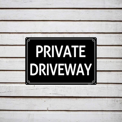 8x12"Private Driveway - High-Intensity Aluminum Parking Lot Sign, Weatherproof & Fade-Resistant, Ideal for Outdoor & Indoor Use - Curbside Sign(horizontal version)