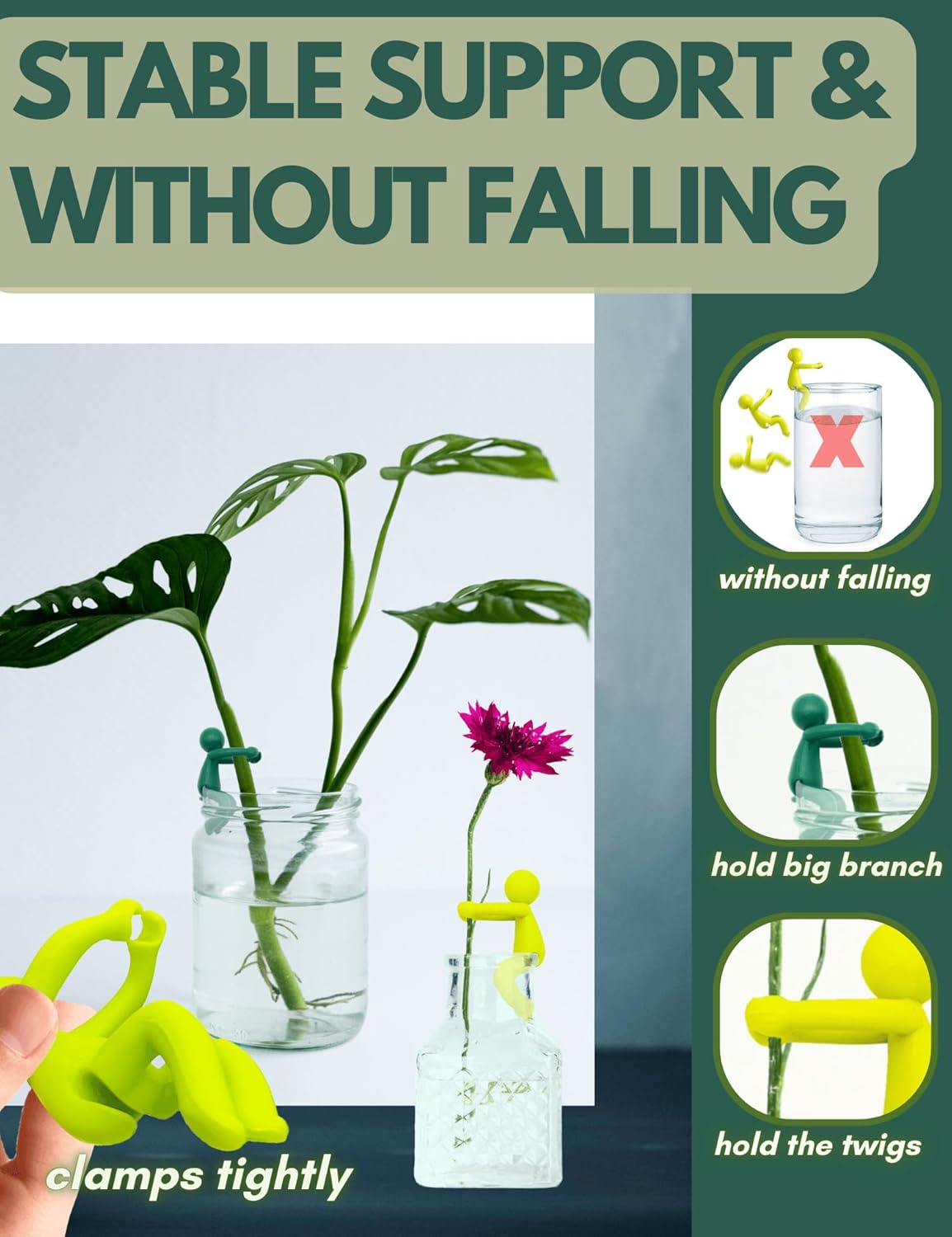 Plant Propagation Buddy - Cute Plant Support for Sprouts, Stems, and Cuttings; 6PCS Leaf Friend Plant Stem Support；Fun and Decorative Indoor Accessories; Ideal Gifts for Plant Lovers