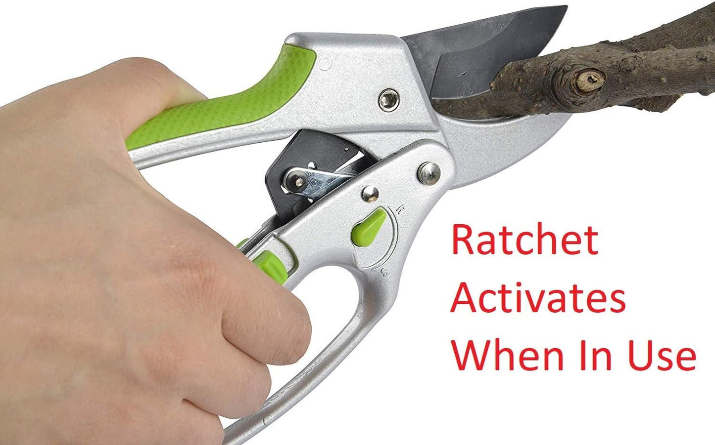 Garden Guru 2 in 1 Ratchet Pruning Shears Clippers – 4X Cutting Power – Ratcheting Garden Anvil Pruners Scissors - Ergonomic Grip - Makes Tough Cuts Easy - Great for Seniors & Arthritic Hands (2 Pack)
