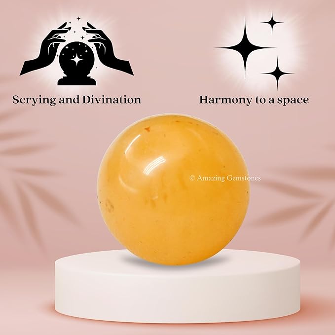 Amazing Gemstone Yellow Aventurine Crystal Ball - 1 Inches Crystal Sphere Meditation Balls for Witchcraft and Decorative Balls - Crystals and Healing Stones Beginners Gift (Pack of 1)
