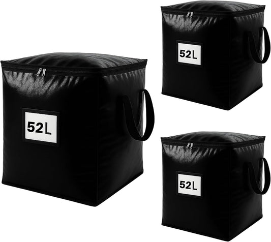 3 Pack 52L Storage Bags for Clothes, Moving Bags Heavy Duty Extra Large with Reinforced Handle, Storage Containers for Organizing Bedding, Blanket, Sheets, Pillows, Toys, Christmas Decorations