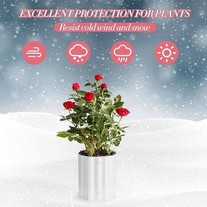 Queekay 20 Pcs Rose Cones for Winter Protection, 16.5 x 9 Inch Winter Rose Collars Bush Cover for Keep Warm, Protecting Plants from Wind Blows Freeze Animals Eating Indoor Outdoor Gardens (White)