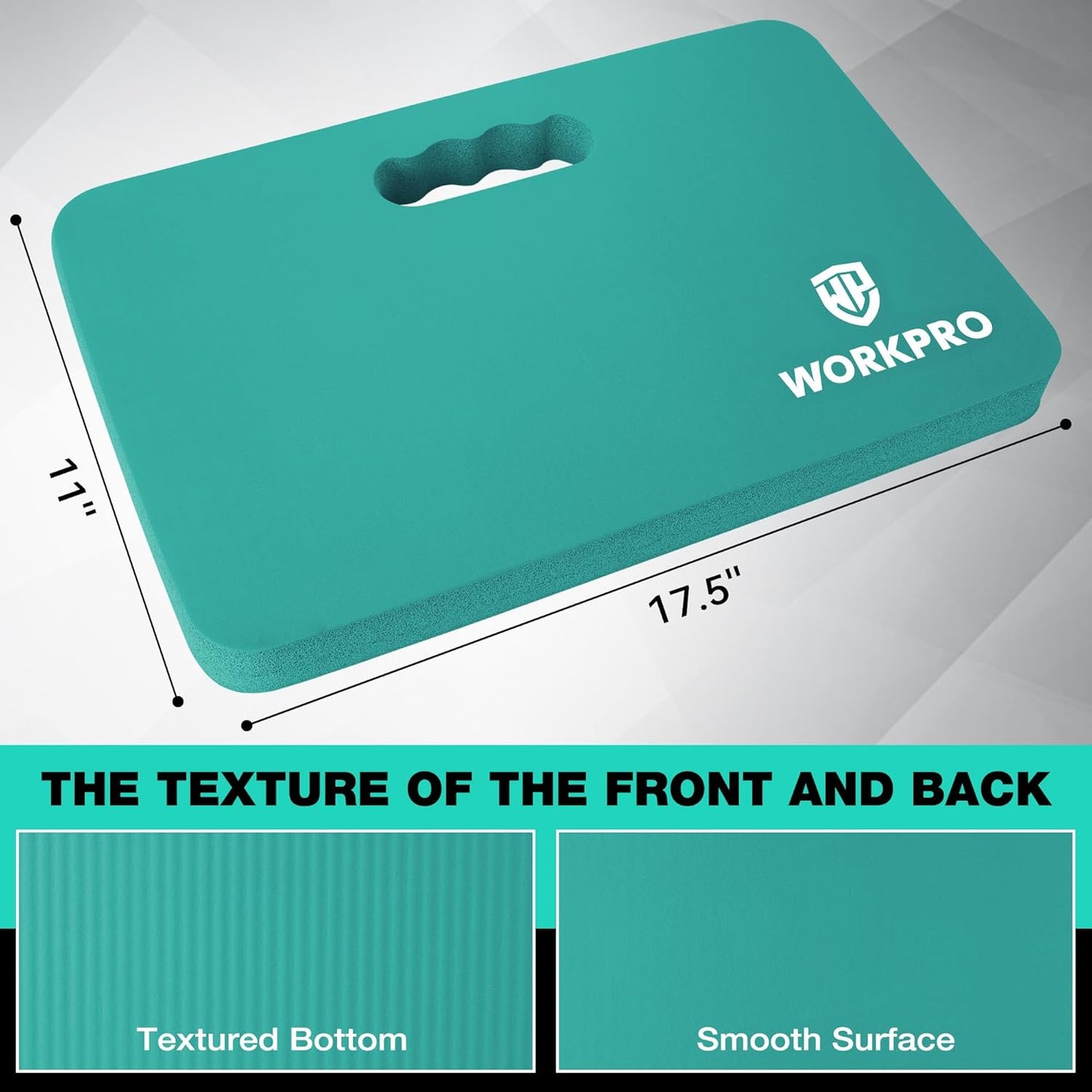 WORKPRO Extra Thick Kneeling Pad, 2-Pack, Soft Foam Cushioning for Knee, Large Foam Kneeler Mat for Gardening, Bathing Baby, Workout Supplies, 17.5 x 11 x 1.5 in, Robin's egg Blue