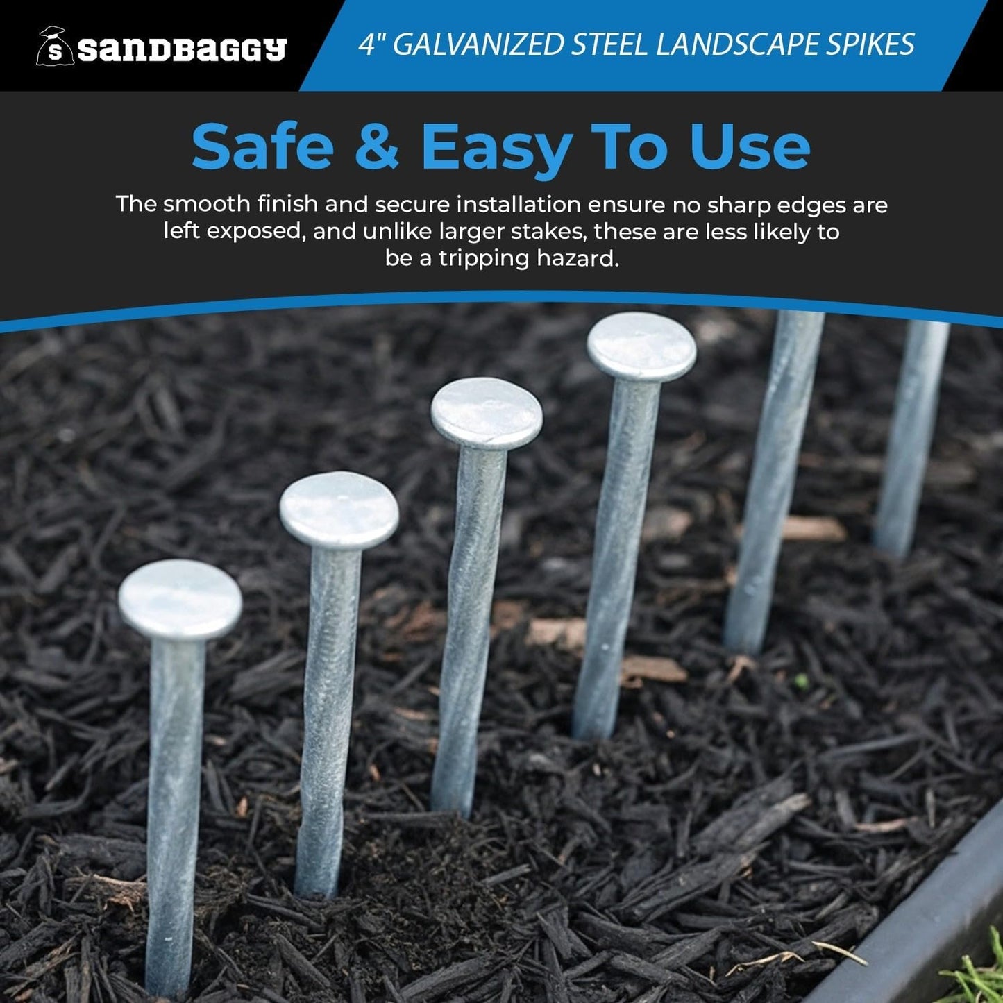 4 in. Galvanized Spiral Landscape Edging Spikes - 7 Gauge Steel (4 inch, 1200, Count)