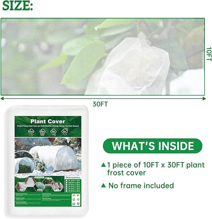 Plant Covers Freeze Protection 10 ft x 30 ft Fabric Frost Cloths for Outdoor Plants 1oz/yd² Floating Row Plant Blankets for Winter Frost Sun Protection