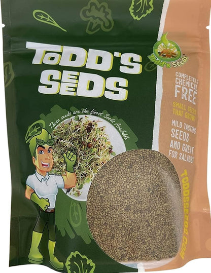 Todd's Seeds Broccoli and Friends Sprouting Seed Mix: Broccoli, Crimson Clover, Red Radish, Alfalfa, Non-GMO, Chemical Free, High Germination (1/4 Pound)