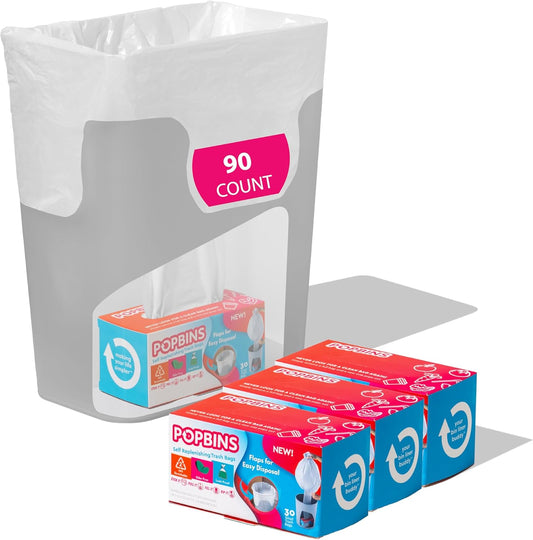 Trash Bags - Small Garbage Bags, Clear Trash Can Liners for Bathroom Bins, Bedroom, Office & Kitchen Waste, Multi-Purpose Household Wastebasket Cleaning Supplies - 1.2 Gallon, Pack of 3