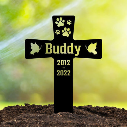 Cat Grave Marker Outdoor | Custom Pet Memorial Headstone | Personalized Cat Tombstone for Garden or Cemetery | Elegant and Durable Design, Multiple Size and Color Choices