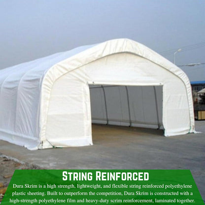 Farm Plastic Supply - String Reinforced 4 Year UV Resistant 10 mil White Greenhouse Plastic Sheeting - 4 Year UV Resistant Polyethylene Greenhouse Film, Hoop House Green House Cover (32' x 100')