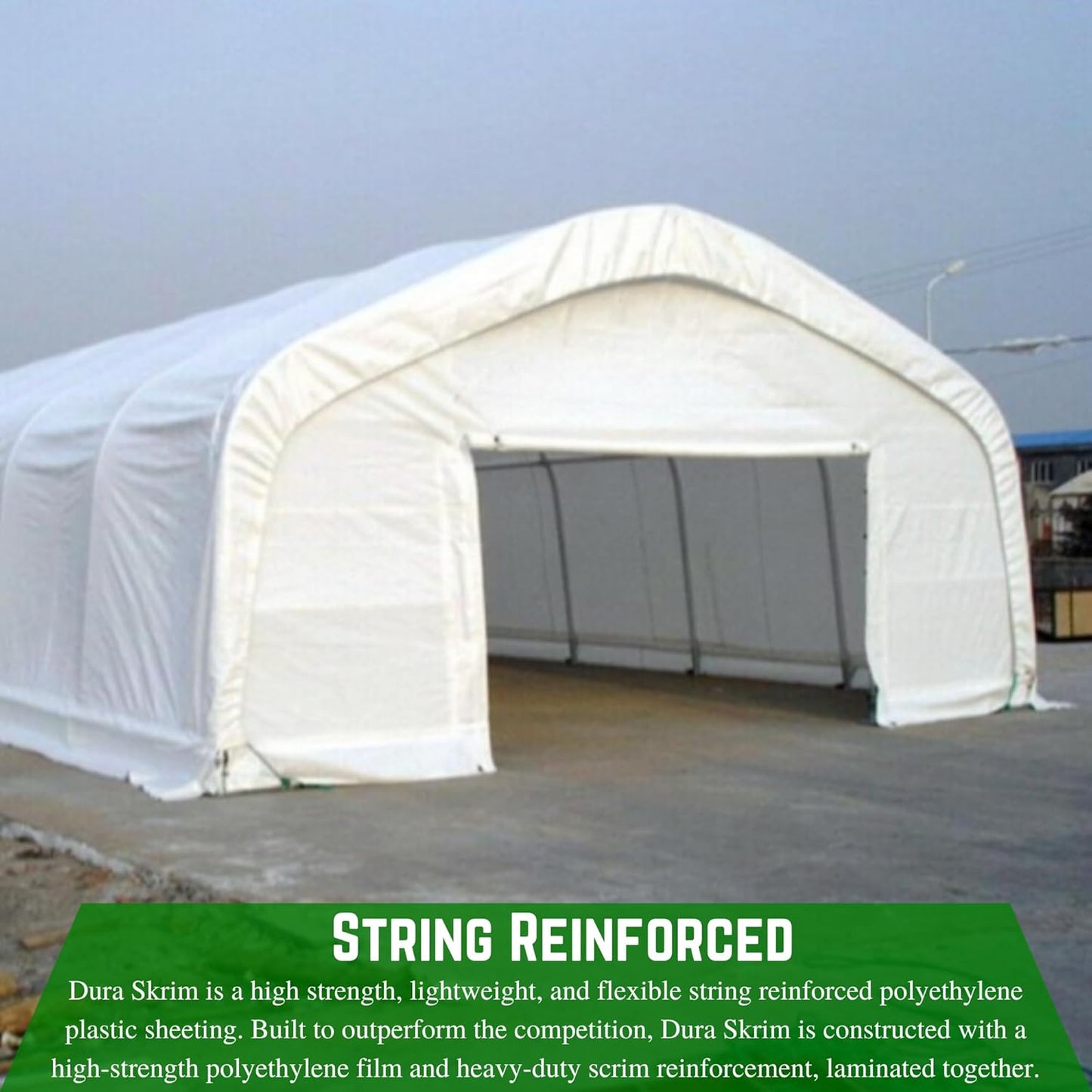 Farm Plastic Supply - String Reinforced 4 Year UV Resistant 10 mil White Greenhouse Plastic Sheeting - 4 Year UV Resistant Polyethylene Greenhouse Film, Hoop House Green House Cover (16' x 75')