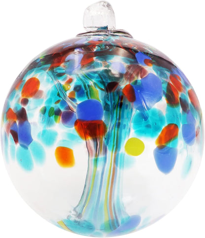 Dale Tiffany Hand Blown Glass, 8" Diameter Devotion, Tree of Life Collection, Witch Globe Hanging Garden Indoor/Outdoor Decorative Ornament Gazing Ball