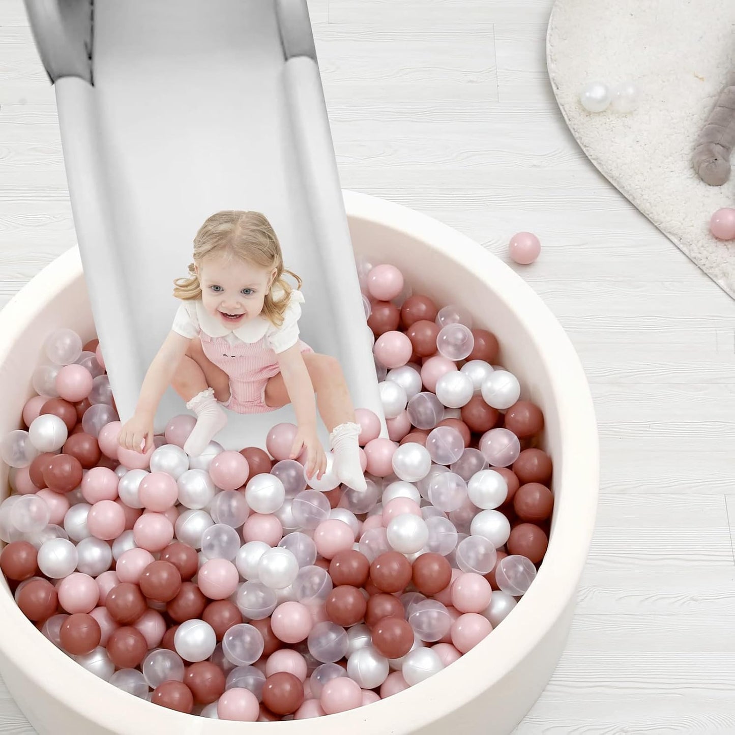 TRENDPLAY Plastic Balls for Ball Pits 2.2 Inch, Pack of 50 100 200 500 Hollow Balls, Perfect for Toddler Baby Pools,Party,Festival Decoration