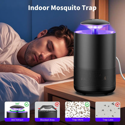 Bug Trap Indoor Outdoor Mosquito Fruit Fly Little Insect Trap UV Light Fan Trap Portable for Home Kitchen Bedroom Outdoor Garden Yard Camping (Acrylic, 1)