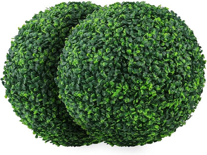 Sunnyglade 2 PCS 7 inch 4 Layers Artificial Plant Topiary Ball Faux Boxwood Decorative Balls for Backyard, Balcony,Garden, Wedding and Home Décor (7 inch)