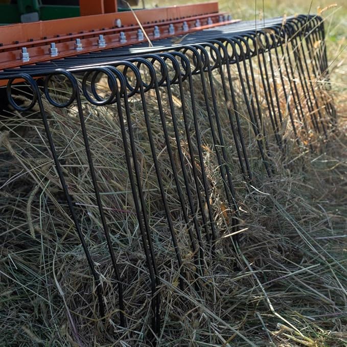 Titan Attachments 3 Point Pine Straw Needle Rake, Category 1 Tractors, Coil Spring Tines, Drag-Behind Landscape (Rake Width: 6')