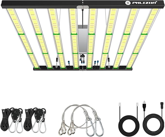 Phlizon FD9600 1000W Plant Led Grow Light for 4x4 5x5 6x6 7x7ft Indoor Commercial Plants Daisy Chain Dimmable Grow Light Brand Driver Foldable Full Spectrum UV IR Growing Lamps (FD9600)