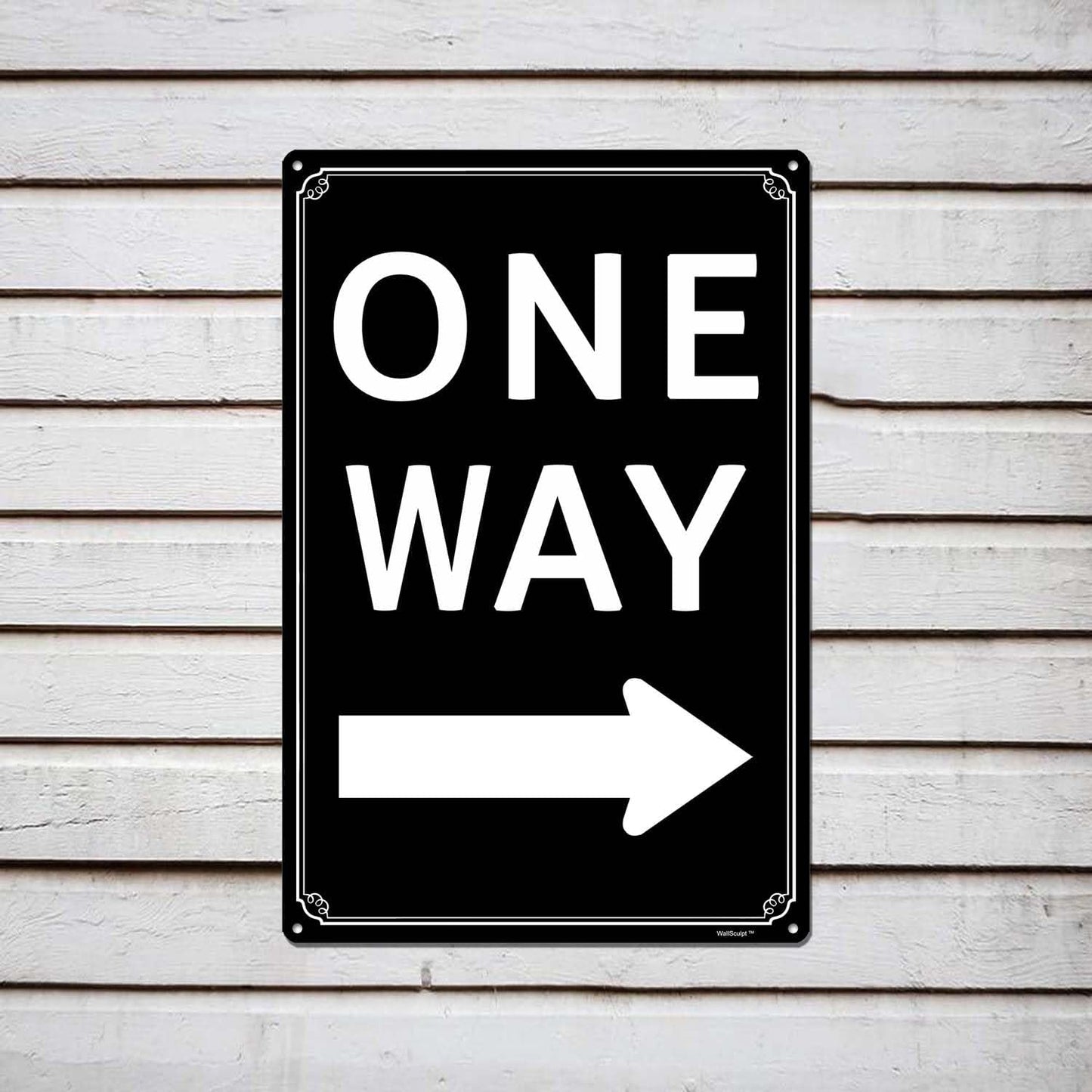 8x12" One Way" with Left Arrow - High-Intensity Aluminum Parking Lot Sign, Weatherproof & Fade-Resistant, Ideal for Outdoor & Indoor Use - Curbside Sign