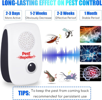 10Pack 2025 Ultrasonic Insect&Pest Repeller,Electronic Mouse Repellent Ultrasonic Plug in Mice Repellent Indoor Insect Repellent Plug in Pest Control for Cockroach,Spide,Rat,AntBugs,Roach,Rodent