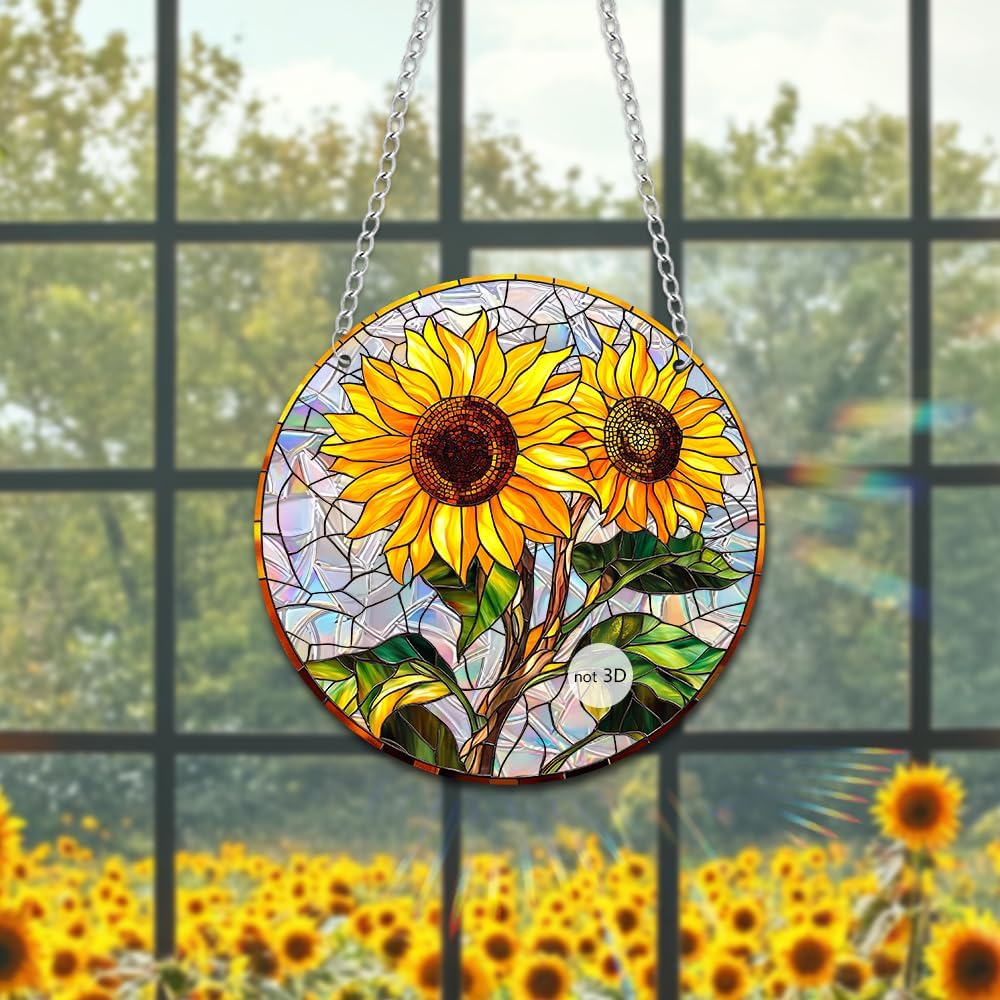 Sun Catchers Indoor Window, Acrylic Rainbow Suncatcher Window Hanging Decoration for Living Room Bedroom Summer Home Balcony Ornaments Decoration