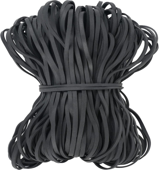 Black Heavy Duty Large Rubber Bands 140 Pack, Fits 8-33 Gallon Trash Cans, 7x1/8 Inches, Rubber