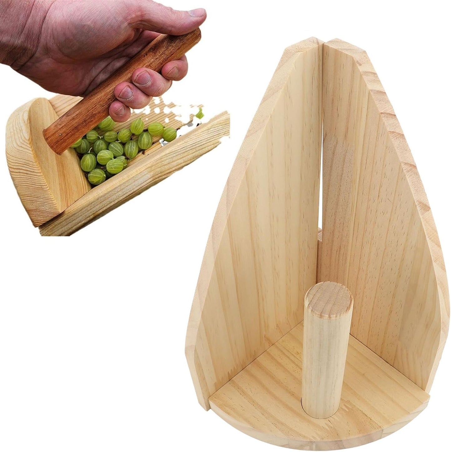 MAVIS LAVEN Berry Picker Tool, Wooden Gooseberry Harvesting Scoop, Large Mouth Design Berrry Picking Tool