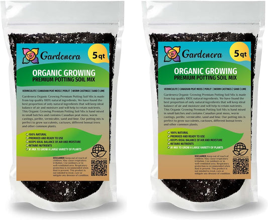 Gardenera Organic Plant Medium - Cultivate Healthy and Lush Plants with This Blend - 10 QUARTS