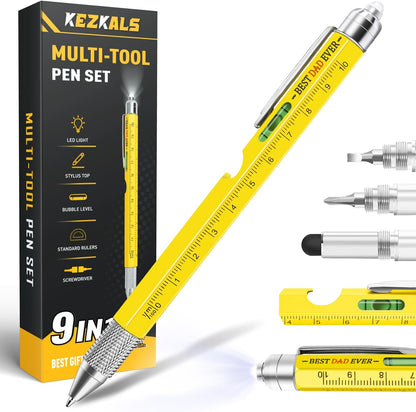 KEZKALS Gifts for Dad, 9 in 1 Multitool Pen Gifts for Men, Mens Stocking Stuffers for Adults, Mens Gifts for Him Grandpa, Personalized Dad Gifts for Men, Christmas Gifts for Men's Who Have Everything